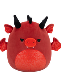 Squishmallows Саламі, червоний дракон зі сердитими очима та блискучим животом, 20 см